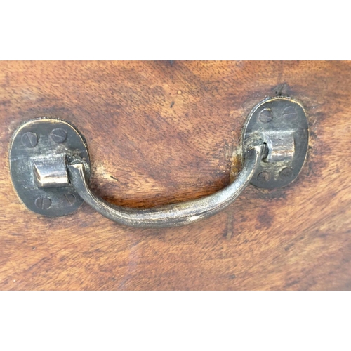 247 - TRUNK, 19th century Chinese Export camphorwood and brass bound with rising lid and carrying handles,... 