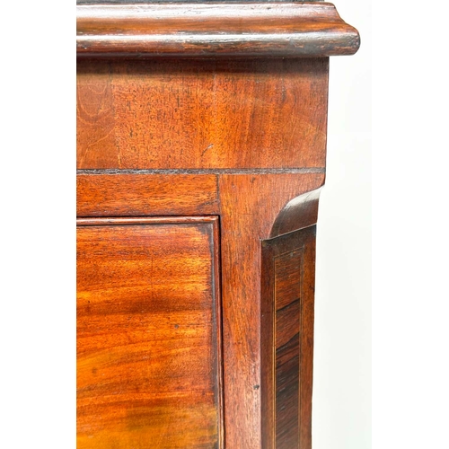 105 - SCOTTISH HALL CHEST, early 19th century Regency figured mahogany of adapted shallow proportions with... 