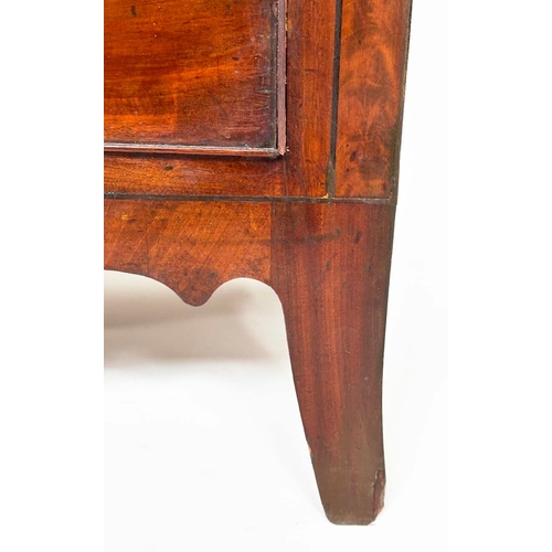 105 - SCOTTISH HALL CHEST, early 19th century Regency figured mahogany of adapted shallow proportions with... 