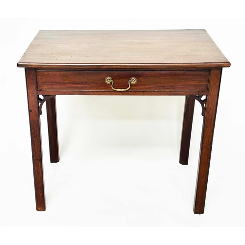 107 - WRITING TABLE, George III mahogany, rectangular with full width frieze drawer and inner chamferred, ... 