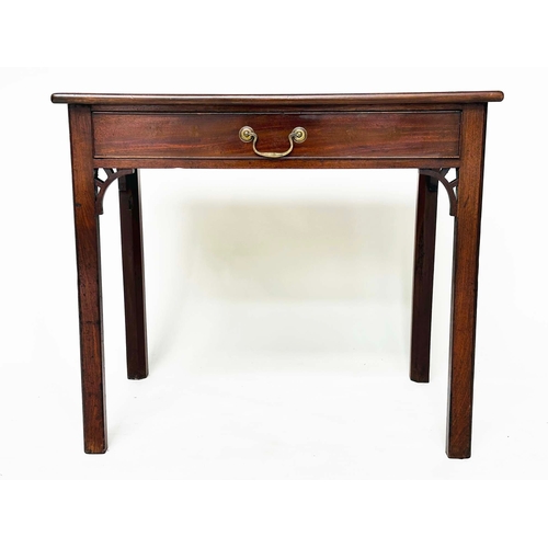 107 - WRITING TABLE, George III mahogany, rectangular with full width frieze drawer and inner chamferred, ... 