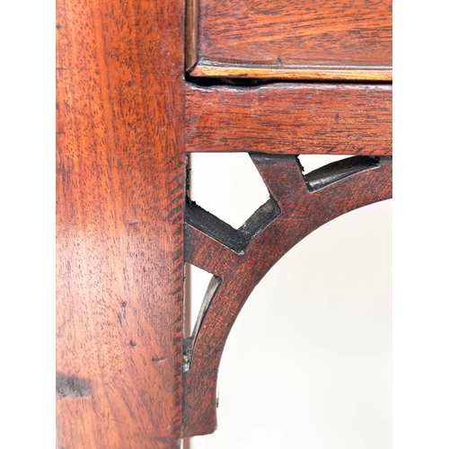 107 - WRITING TABLE, George III mahogany, rectangular with full width frieze drawer and inner chamferred, ... 