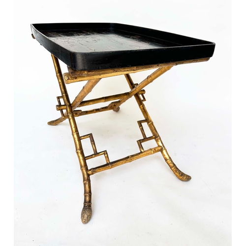 115 - LOW TRAY TABLE IN BRIGHTON PAVILLION STYLE, early 20th century papier-mâché chinoiserie lacquered on... 