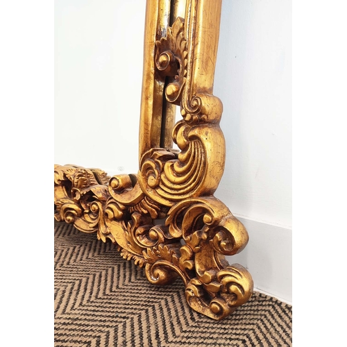 205 - WALL MIRROR, Rococo style gilt framed, 142cm H x 109cm W.