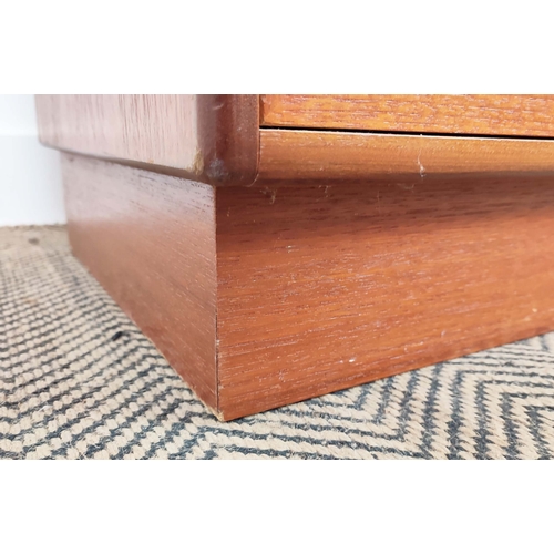 280 - G PLAN SIDEBOARD, mid 20th century teak with a drawer and three doors, 72cm H x 139cm W x 45cm D.