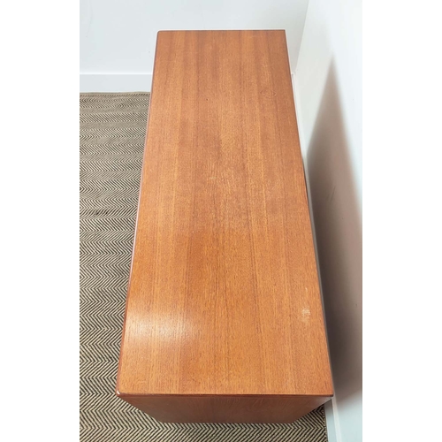 280 - G PLAN SIDEBOARD, mid 20th century teak with a drawer and three doors, 72cm H x 139cm W x 45cm D.
