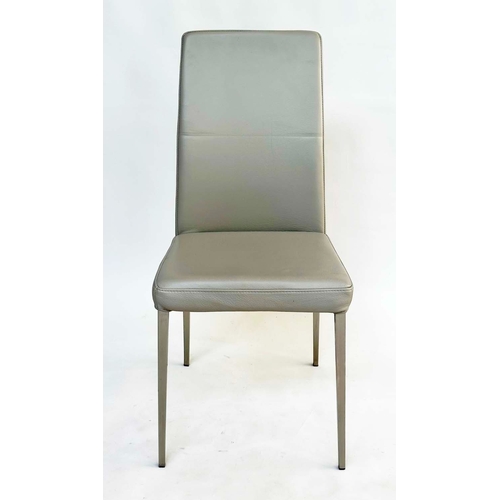293 - BOCONCEPT CHAIRS, a set of eight, grey leather with steel tapering supports. (8)