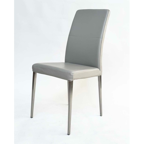 293 - BOCONCEPT CHAIRS, a set of eight, grey leather with steel tapering supports. (8)