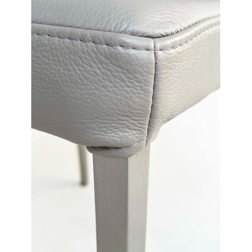 293 - BOCONCEPT CHAIRS, a set of eight, grey leather with steel tapering supports. (8)