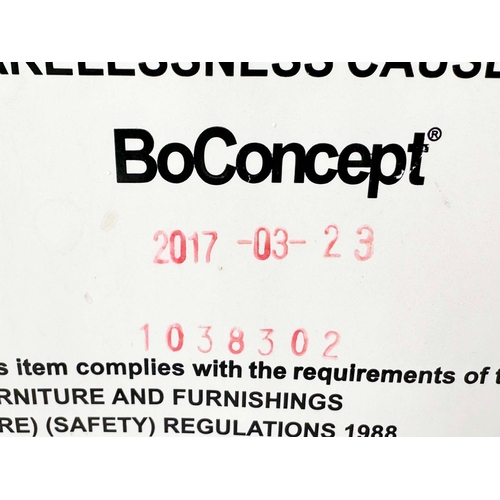 293 - BOCONCEPT CHAIRS, a set of eight, grey leather with steel tapering supports. (8)