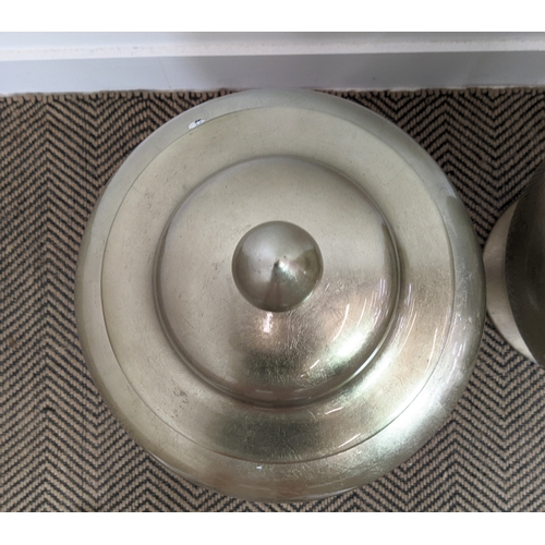 303 - TEMPLE JARS, a pair, glazed ceramic, 60cm H.