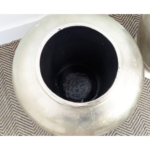 303 - TEMPLE JARS, a pair, glazed ceramic, 60cm H.