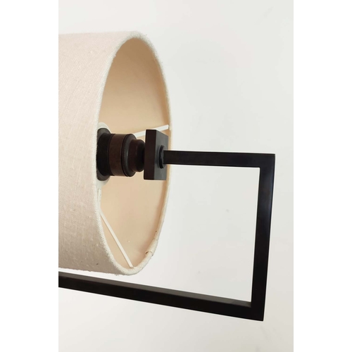 395 - WALL LIGHTS, a pair, with shades, 54.5cm L each approx. (2)