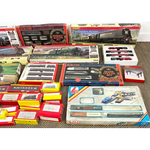 4 - HORNBY MODEL TRAIN SETS, including 'the flying Scotsman', and various others in original boxes along... 