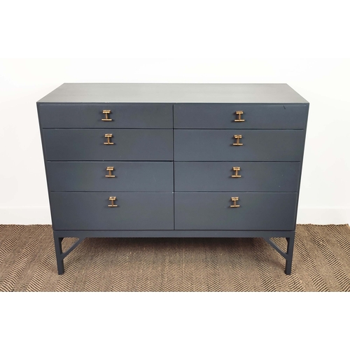 409 - CHELSEA TEXTILES LARGE CHEST OF DRAWERS WITH T-BAR HANDLES, 93cm H x 123cm W x 47cm D.