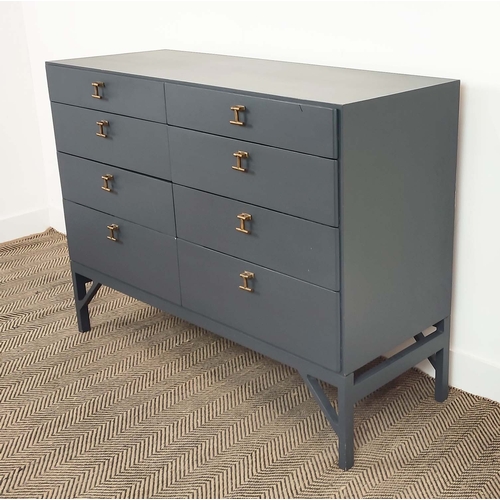 409 - CHELSEA TEXTILES LARGE CHEST OF DRAWERS WITH T-BAR HANDLES, 93cm H x 123cm W x 47cm D.