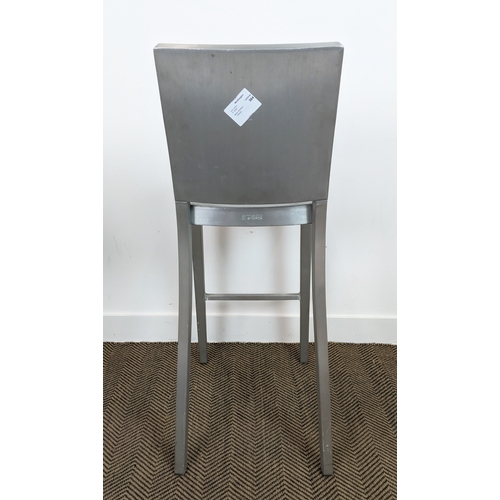 450 - EMECO HUDSON STOOLS, a pair, by Philippe Starck, each 40cm W x 108cm H. (2)