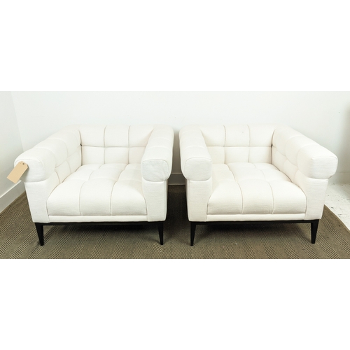 451 - EICHHOLTZ ARMCHAIRS, a pair, each 100cm x 100cm D x 71cm H, bears label. (2)