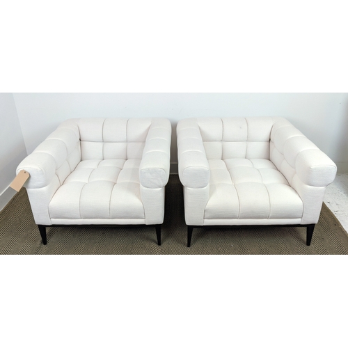 451 - EICHHOLTZ ARMCHAIRS, a pair, each 100cm x 100cm D x 71cm H, bears label. (2)