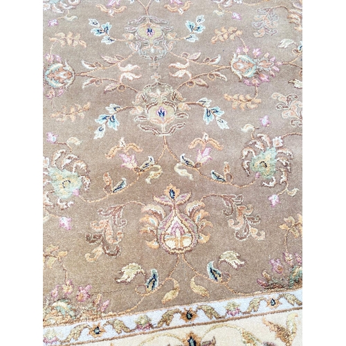 65 - FINE PART SILK TABRIZ DESIGN CARPET, 240cm x 160cm.