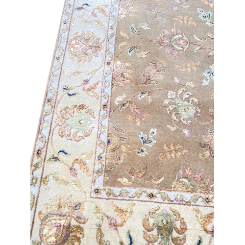 65 - FINE PART SILK TABRIZ DESIGN CARPET, 240cm x 160cm.