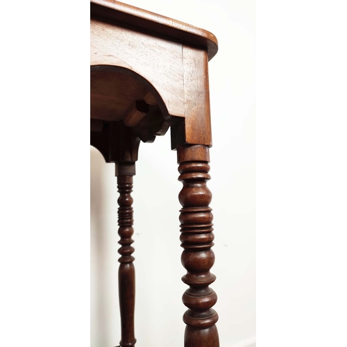 87 - OCCASIONAL TABLES, a near pair, George IV mahogany, two tiered, 74cm H x 58cm x 41cm and 73cm H x 45... 