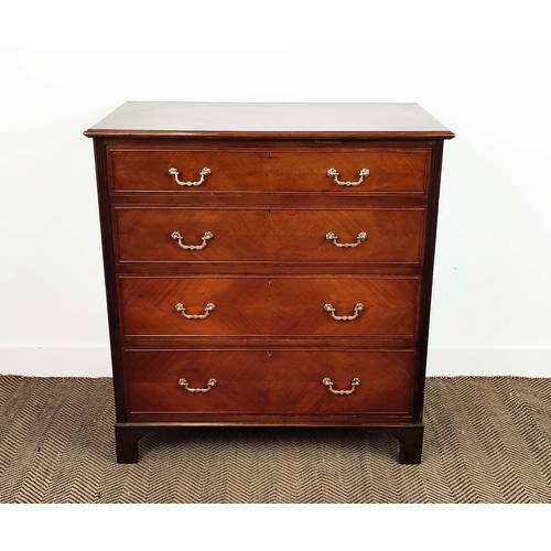 88 - CHEST, Georgian Revival mahogany, circa 1900, containing four drawers, 99cm H x 91cm x 50cm.