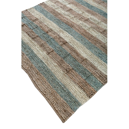 72 - CONTEMPORARY NATURAL JUTE CARPET, 270cm x 185cm.