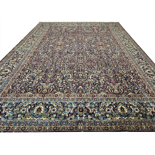 74 - PERSIAN KERMAN RAVAR CARPET, 403cm x 300cm.