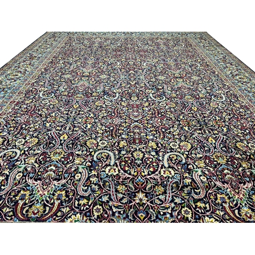 74 - PERSIAN KERMAN RAVAR CARPET, 403cm x 300cm.