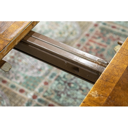 179 - DINING TABLE, by Drexel Heritage Furnishings, walnut parquetry with two extra leaves, 75cm H x 115cm... 