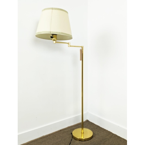 407 - FLOOR LAMP, articulating design, complete with shade, 133cm H approx.