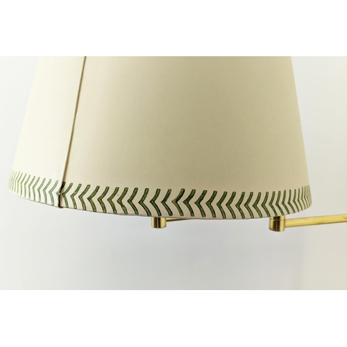 407 - FLOOR LAMP, articulating design, complete with shade, 133cm H approx.