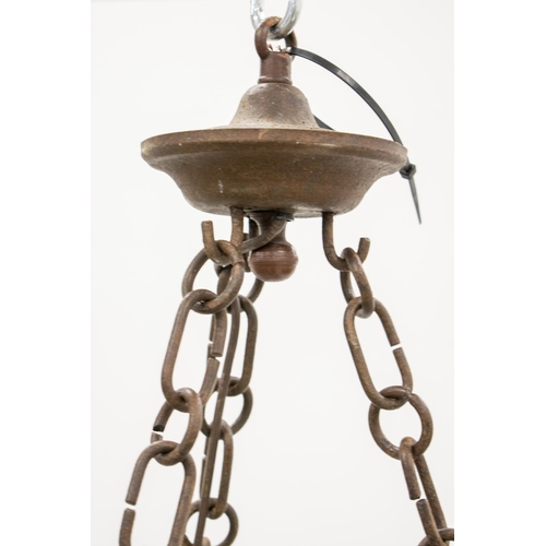 176 - CHANDELIER, early 20th century wrought iron with twelve lights approx 128cm H x 135cm D.