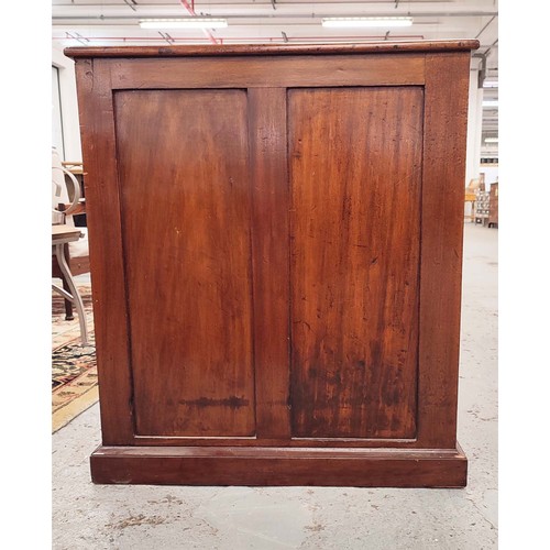 458 - PEDESTAL DESK, 19th century Georgian style mahogany with nine drawers and green leather top, 79cm H ... 