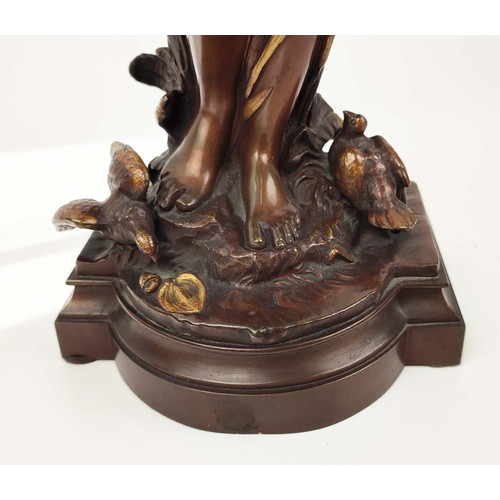 10 - AFTER HIPPOLYTE MOREAU (1832-1927), bronze figure of a lady, signature to base.