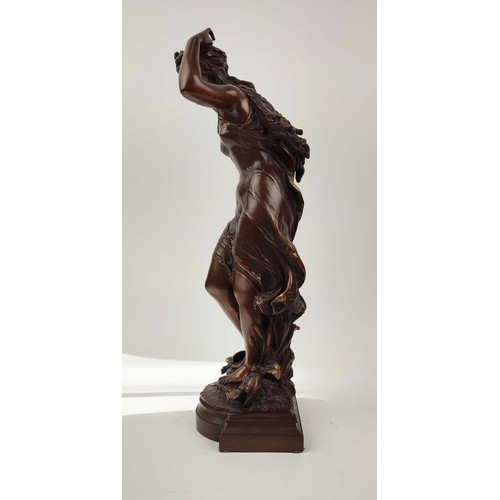 10 - AFTER HIPPOLYTE MOREAU (1832-1927), bronze figure of a lady, signature to base.