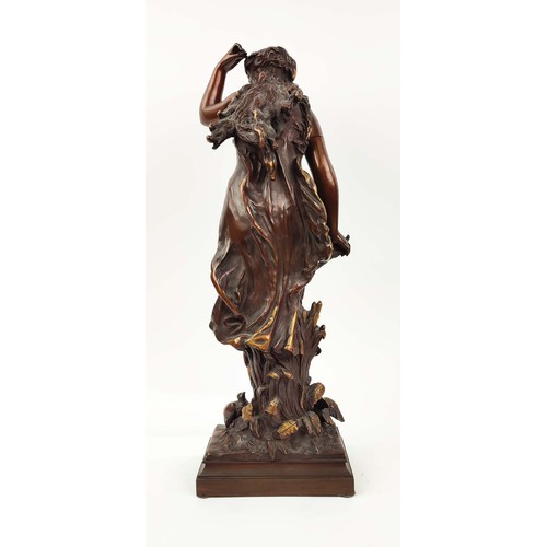 10 - AFTER HIPPOLYTE MOREAU (1832-1927), bronze figure of a lady, signature to base.