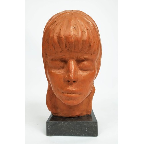 16 - CHRISTIAN LEROY (1931 - 2007), 'Young Woman' model of a woman's head in terracotta, raised on a marb... 