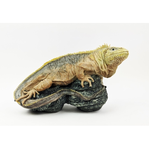 1 - JILL MOGER IGUANA CERAMIC SCULPTURE, signed and numbered 2/09, 45cm L x 25cm H.