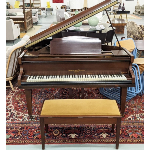 125 - BABY GRAND PIANO, early 20th century mahogany by Mornington and Weston, serial number 55000, 144cm W... 