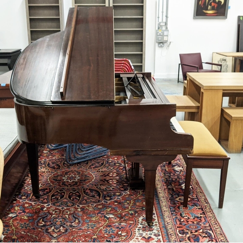 125 - BABY GRAND PIANO, early 20th century mahogany by Mornington and Weston, serial number 55000, 144cm W... 