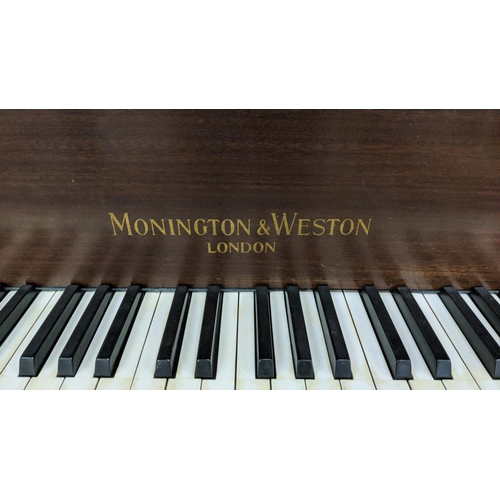 125 - BABY GRAND PIANO, early 20th century mahogany by Mornington and Weston, serial number 55000, 144cm W... 