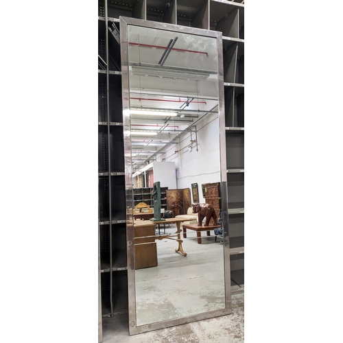 452 - TALL MIRRORS, a pair, with metal frames, each 100cm x 275cm. (2)