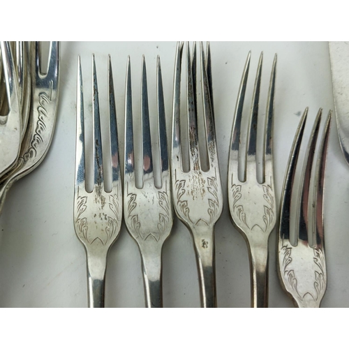 9 - QUANTITY OF CONTINENTAL AND PLATE SILVER, makers mark AP, probably .800 silver and plated EPN spoons... 