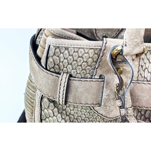 1 - GUCCI LIMITED EDITION PYTHON GG RUNNING TOTE, removable belt decoration, gold tone hardware and inte... 