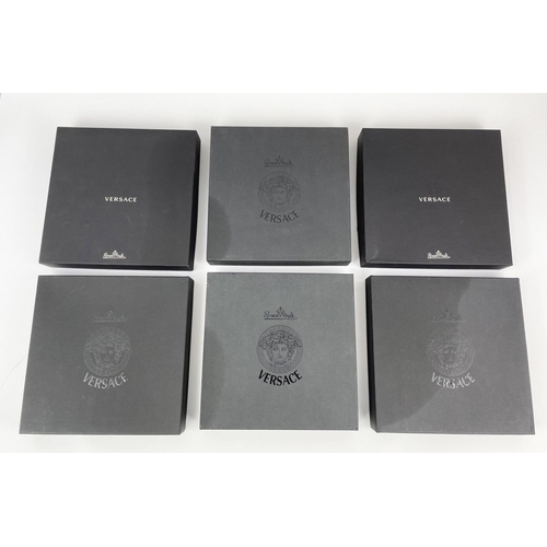 101 - VERSACE ROSENTHAL PLATES, three pairs, each individually boxed with Greek key coloured banding and M... 