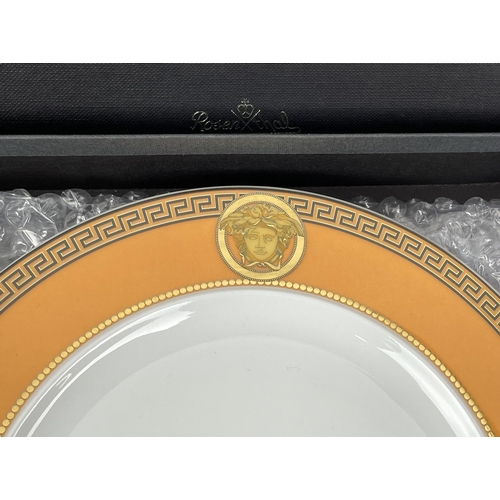 101 - VERSACE ROSENTHAL PLATES, three pairs, each individually boxed with Greek key coloured banding and M... 