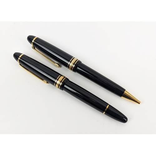 112 - THREE MONTBLANC PENS, comprising Meisterstuck No 161 ball point, with box, a further ball point pen ... 