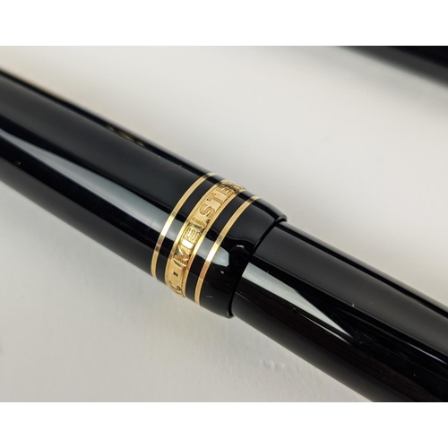 112 - THREE MONTBLANC PENS, comprising Meisterstuck No 161 ball point, with box, a further ball point pen ... 